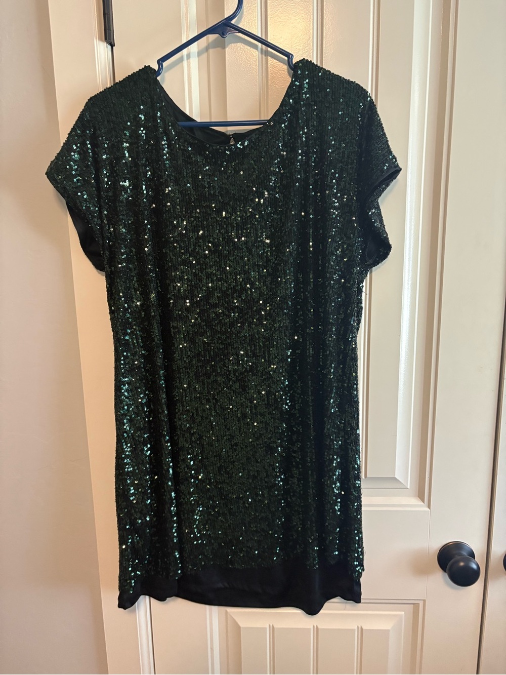 Cable & Gauge Emerald Green Sequin Cap-Sleeve Tunic